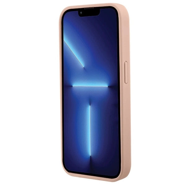 Guess GUHCP15XPCRTHCP iPhone 15 Pro Max pink/pink hardcase Croco Triangle Metal Logo_5