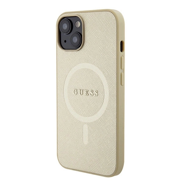 Guess GUHMP15MPSAHMCB iPhone 15 Plus 6.7" gold/gold hardcase Saffiano MagSafe_1