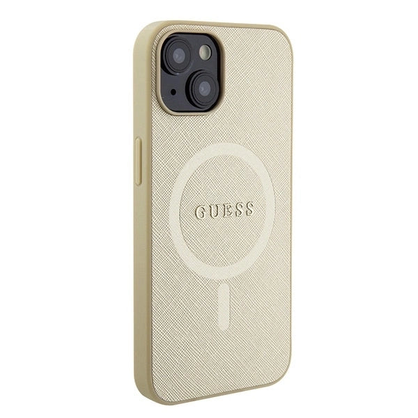 Guess GUHMP15MPSAHMCB iPhone 15 Plus 6.7" gold/gold hardcase Saffiano MagSafe_3