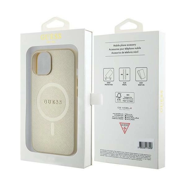 Guess GUHMP15MPSAHMCB iPhone 15 Plus 6.7" gold/gold hardcase Saffiano MagSafe_7
