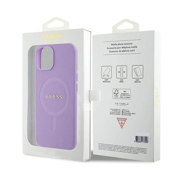 Guess GUHMP15SPSAHMCU iPhone 15 6.1" purple/purple hardcase Saffiano MagSafe_7