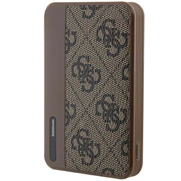 Guess Powerbank 15W GUPB5LP4GEGW 5000mAh brown/brown 4G Leather Metal Logo_4