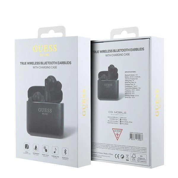 Guess Bluetooth headphones GUTWSSU20ALEGK TWS + docking station black/black Printed Logo_4