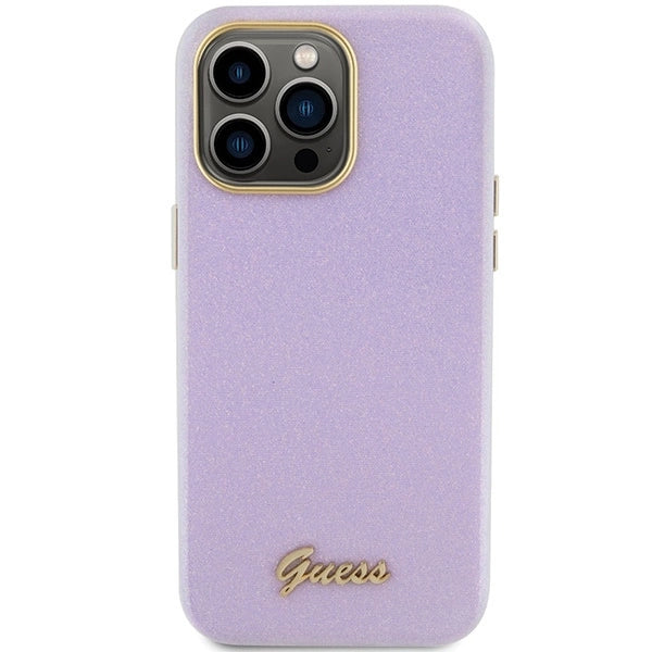Guess Glitter Glossy Script case for iPhone 15 Pro Max - lilac_2