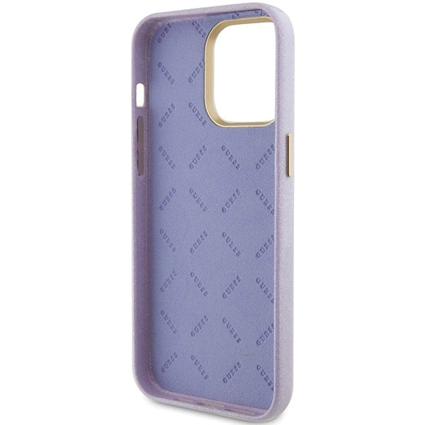 Guess Glitter Glossy Script case for iPhone 15 Pro Max - lilac_6