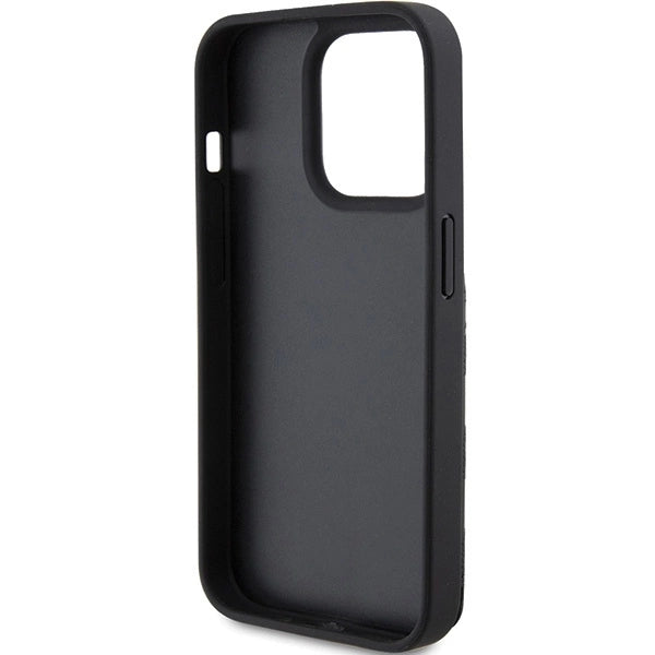 Karl Lagerfeld Saffiano Cardslots and Stand Monogram Choupette Case for iPhone 15 Pro Max - Black_6