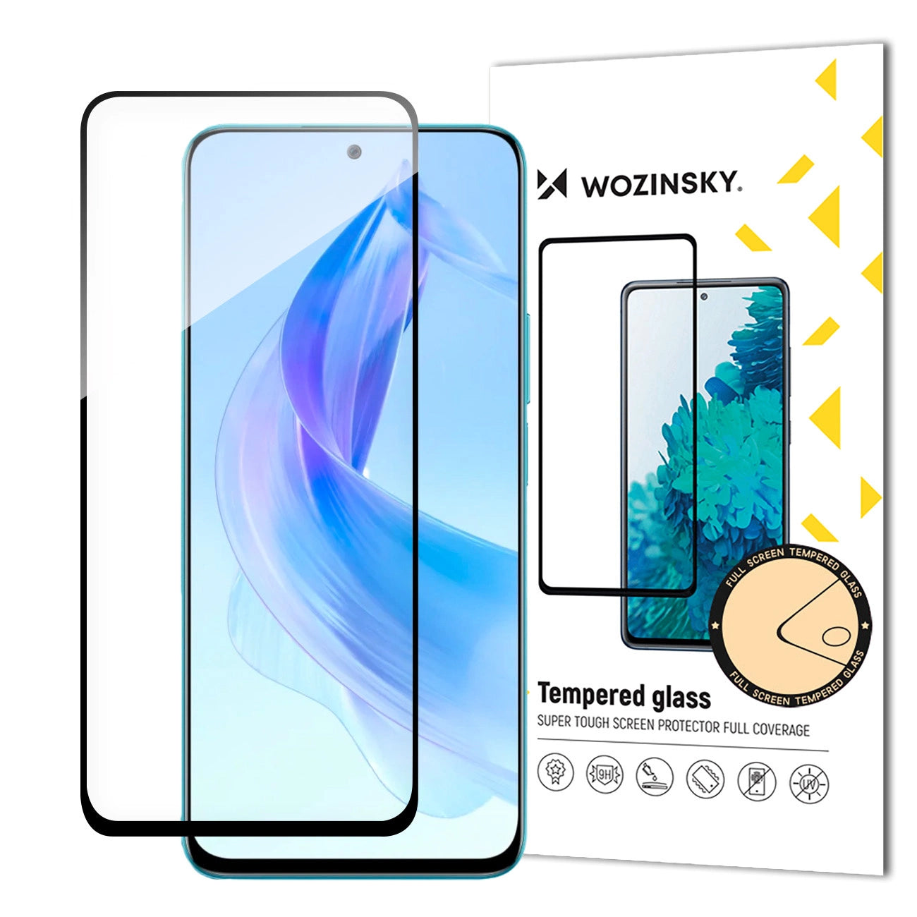 Durable Wozinsky Full Glue tempered glass for Honor 90 Lite/X50i, full screen with frame - black_0