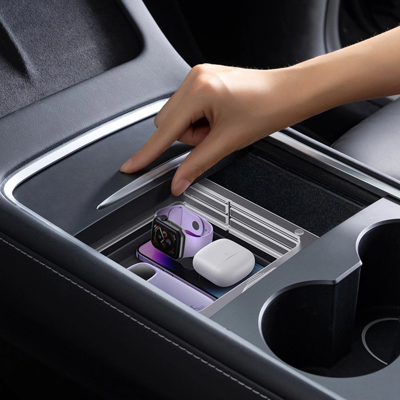 Baseus T-Space Series car organizer for Tesla Model 3 / Y - gray_14