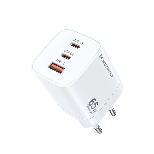 Wozinsky CGWCW 65W USB-A / 2 x USB-C GaN wall charger - white_0