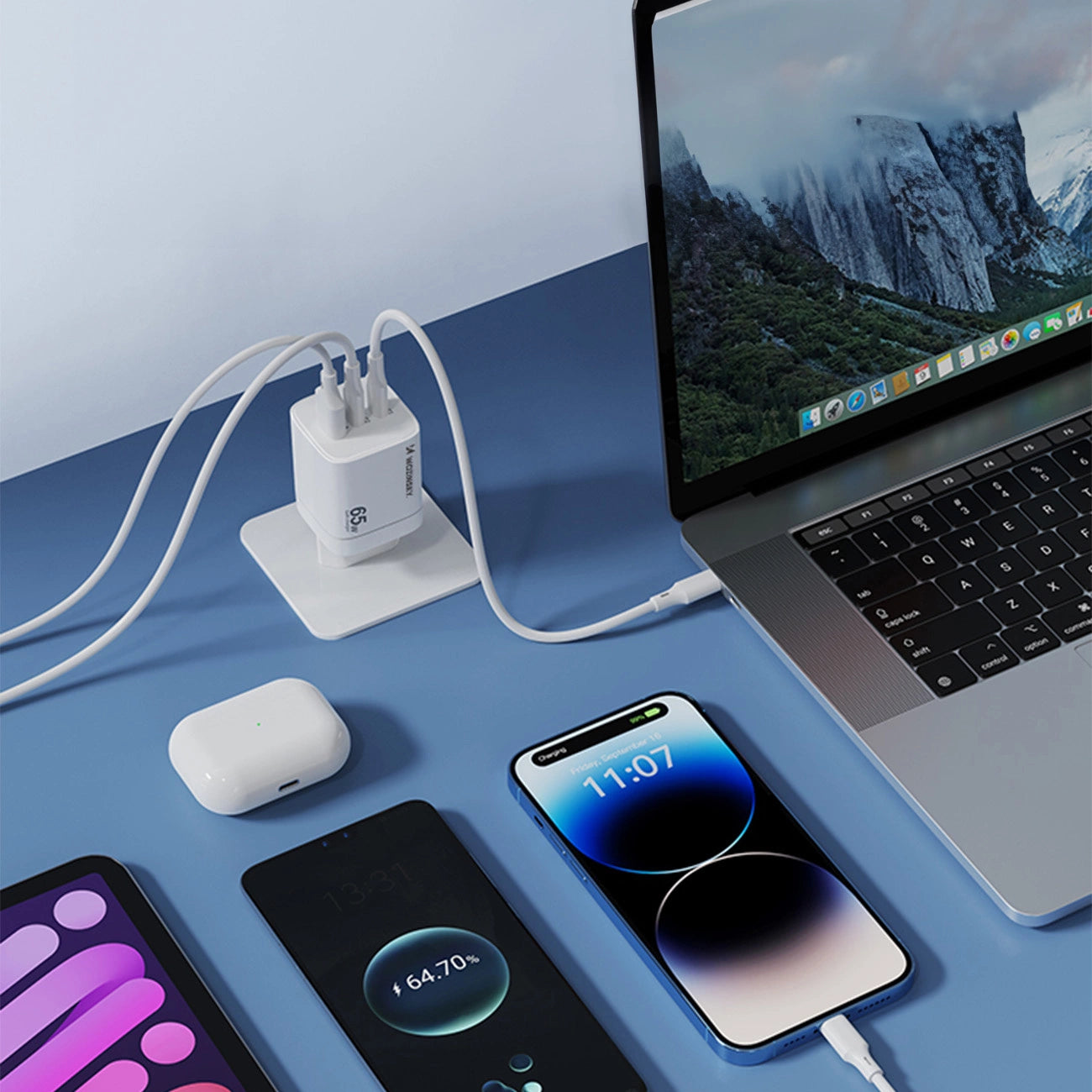 Wozinsky CGWCW 65W USB-A / 2 x USB-C GaN wall charger - white_10