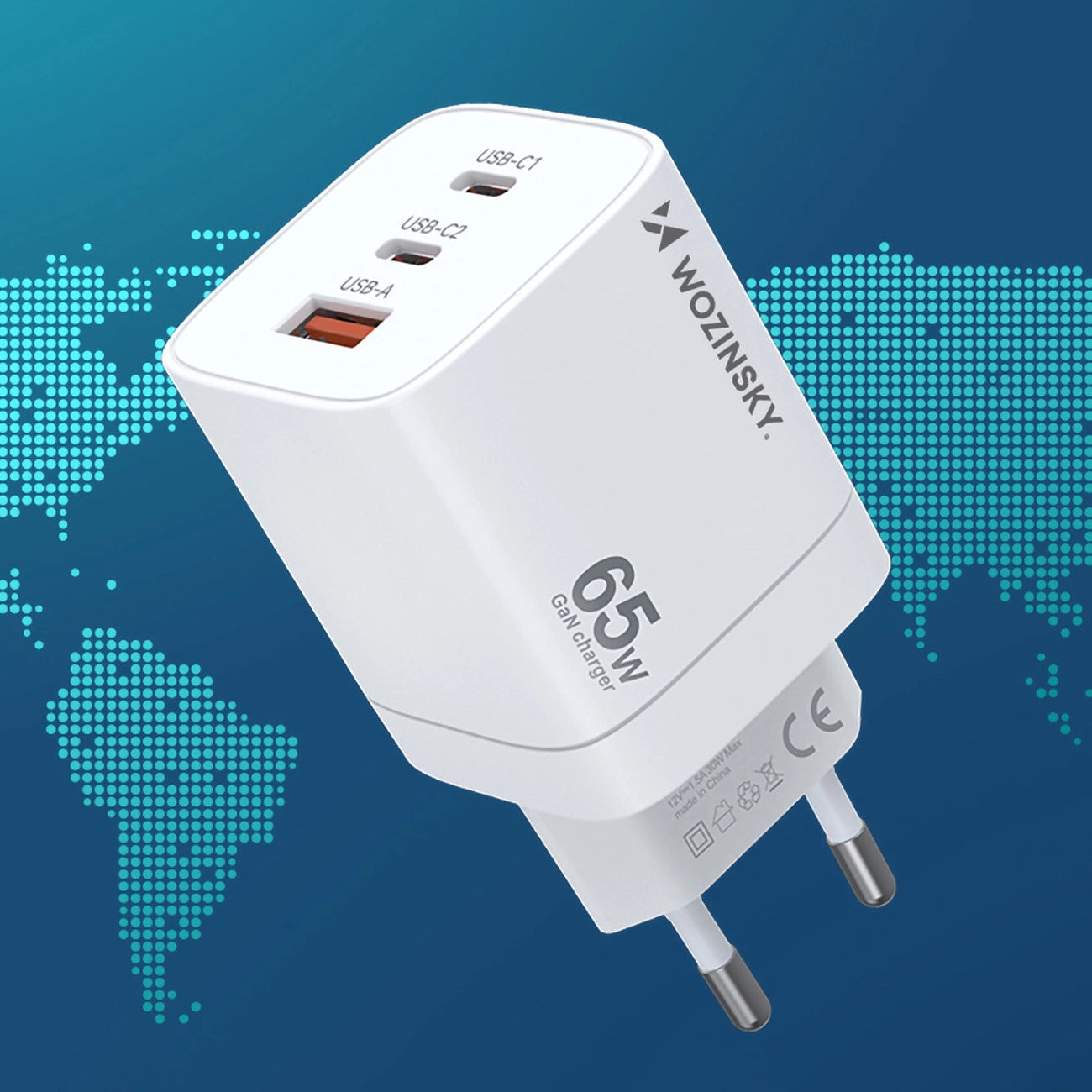 Wozinsky CGWCW 65W USB-A / 2 x USB-C GaN wall charger - white_11