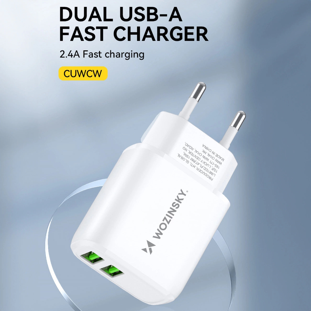 Wozinsky CUWCW 2.4A 2 x USB-A wall charger - white_5