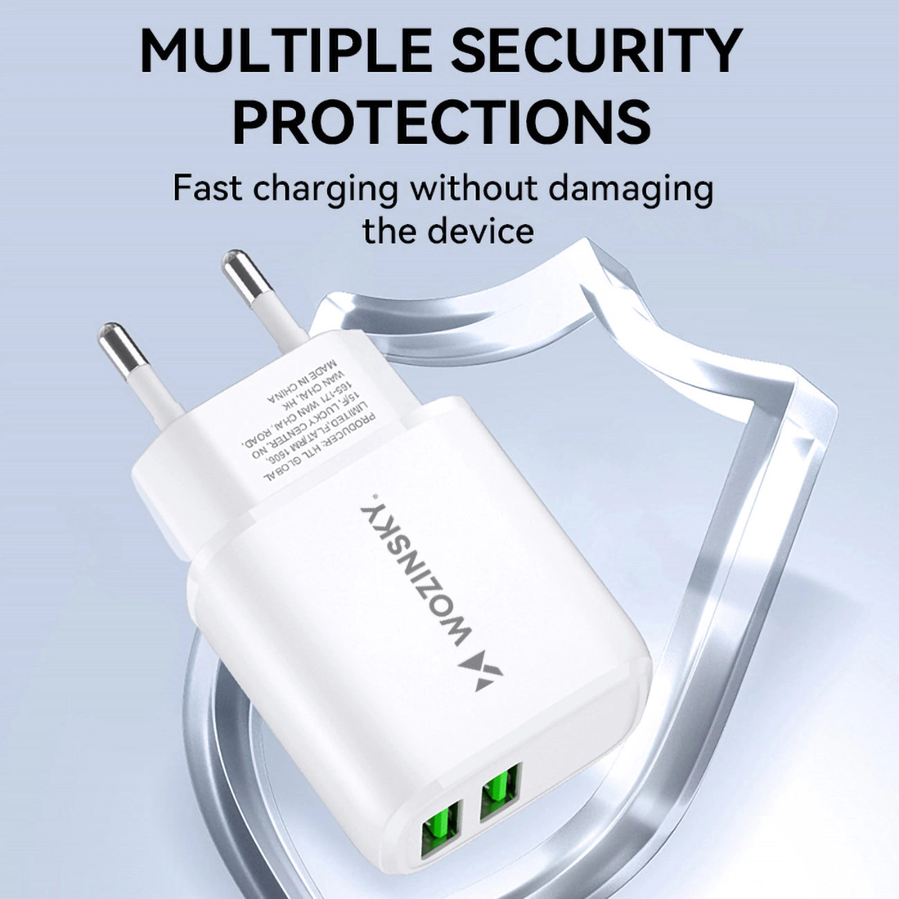 Wozinsky CUWCW 2.4A 2 x USB-A wall charger - white_6