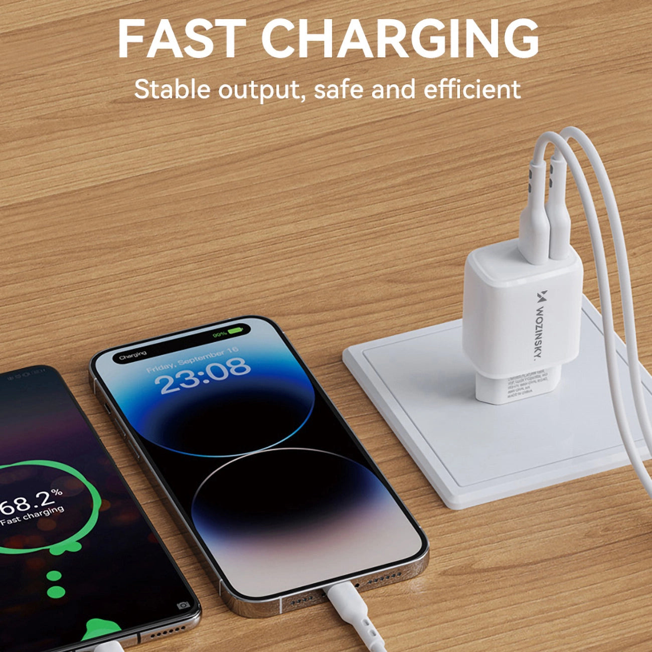 Wozinsky CUWCW 2.4A 2 x USB-A wall charger - white_8