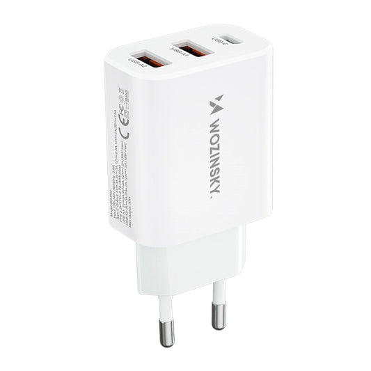Wozinsky CWCUCW 30W USB-C / 2 x USB-A wall charger - white_0