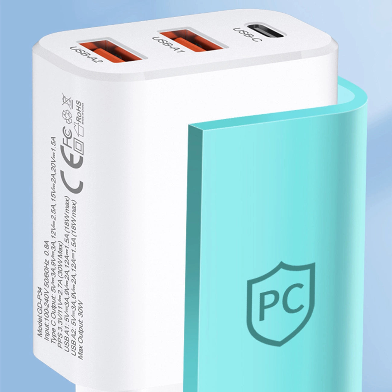 Wozinsky CWCUCW 30W USB-C / 2 x USB-A wall charger - white_10