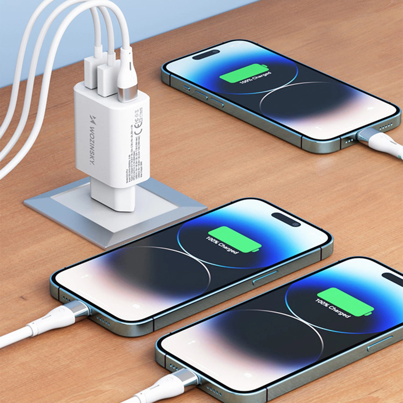 Wozinsky CWCUCW 30W USB-C / 2 x USB-A wall charger - white_11