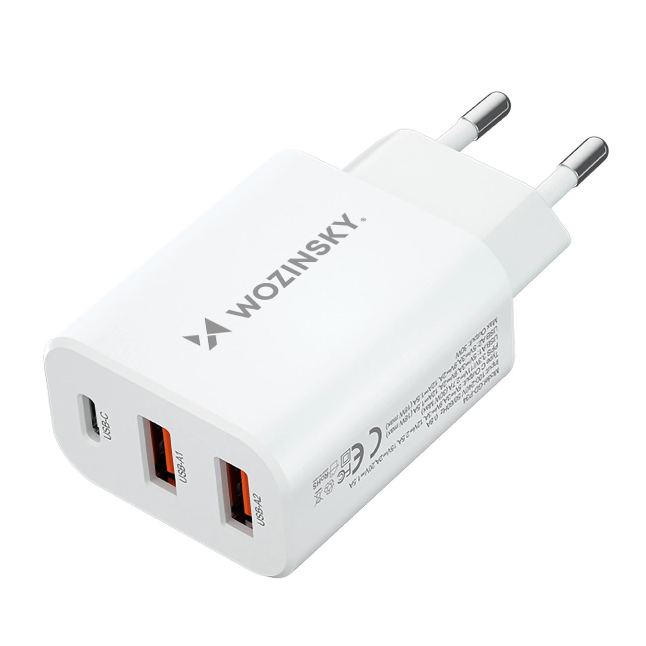 Wozinsky CWCUCW 30W USB-C / 2 x USB-A wall charger - white_2