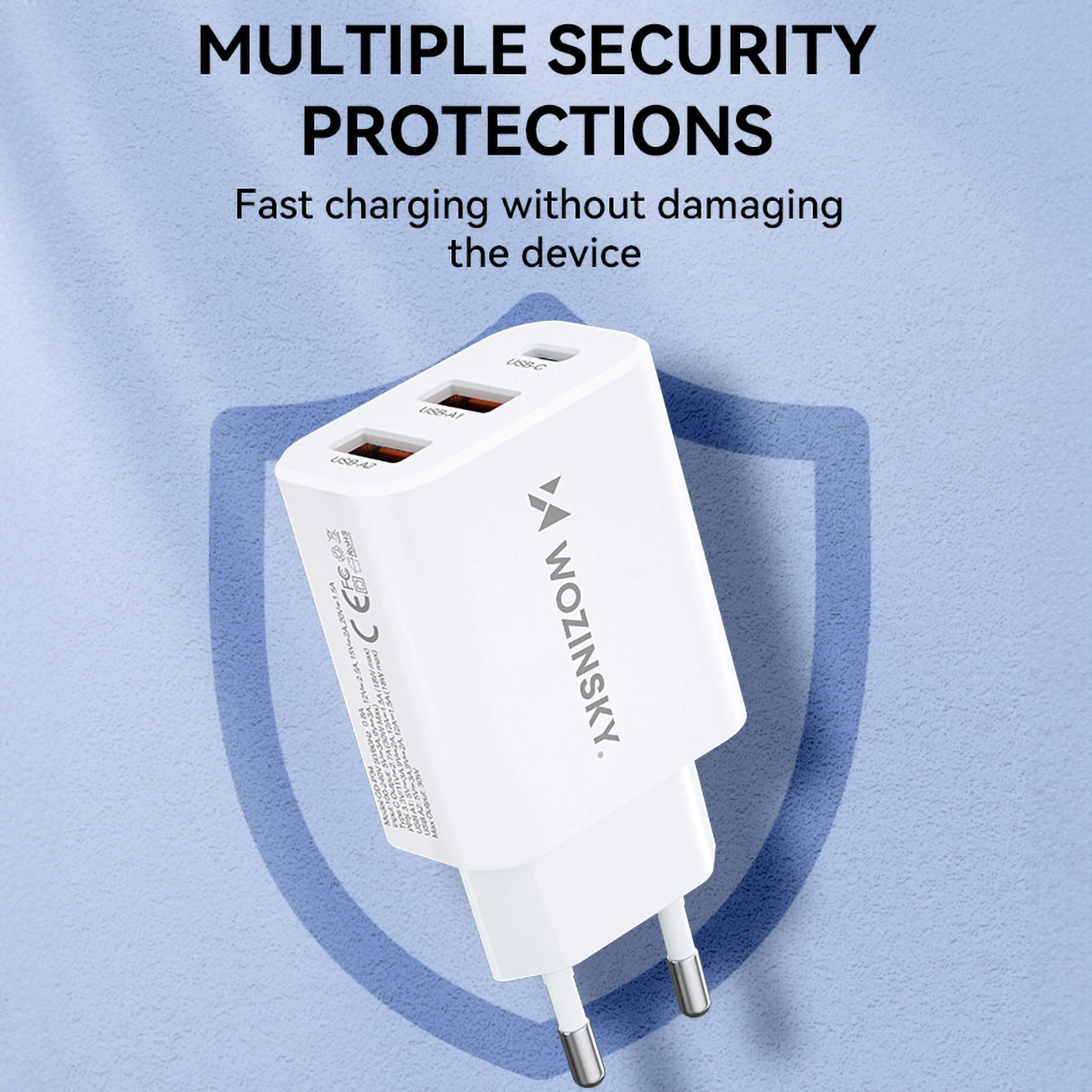 Wozinsky CWCUCW 30W USB-C / 2 x USB-A wall charger - white_6