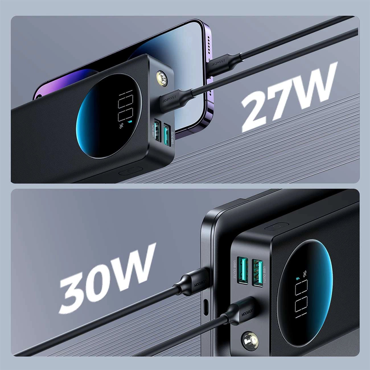 Powerbank Joyroom JR-PBF02 30W 20000mAh + USB-A - USB-C cable 0.25m - black_1