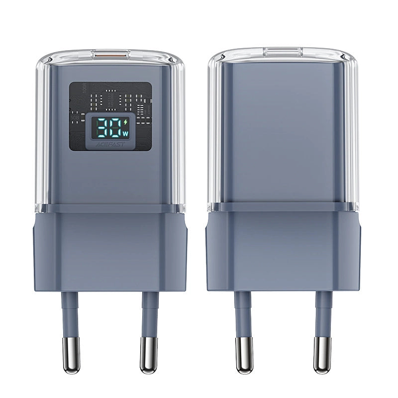 Acefast A53 PD 30W GaN USB-C charger with display - gray_2