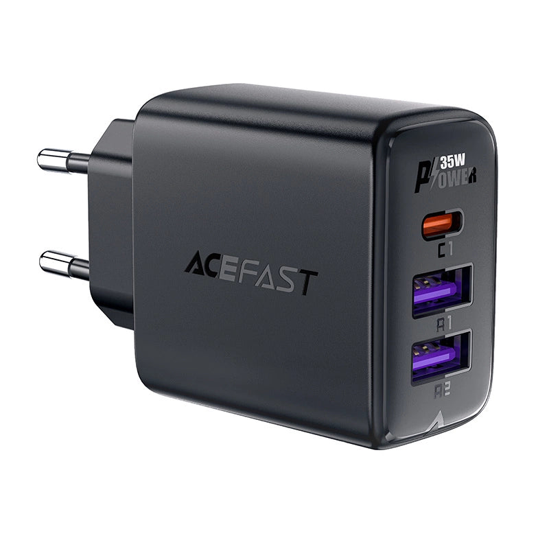 Acefast A57 PD 35W GaN charger 2 x USB-A + USB-C with 3 ports - black_0