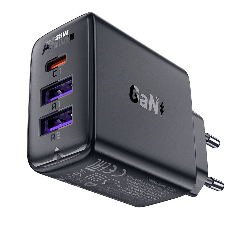 Acefast A57 PD 35W GaN charger 2 x USB-A + USB-C with 3 ports - black_1