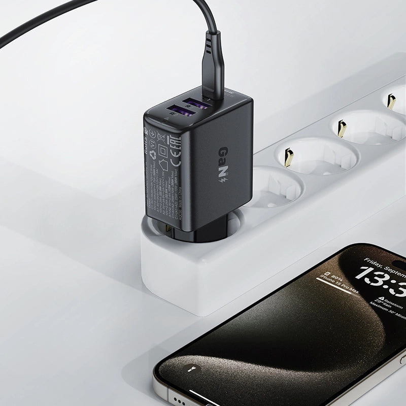 Acefast A57 PD 35W GaN charger 2 x USB-A + USB-C with 3 ports - black_4
