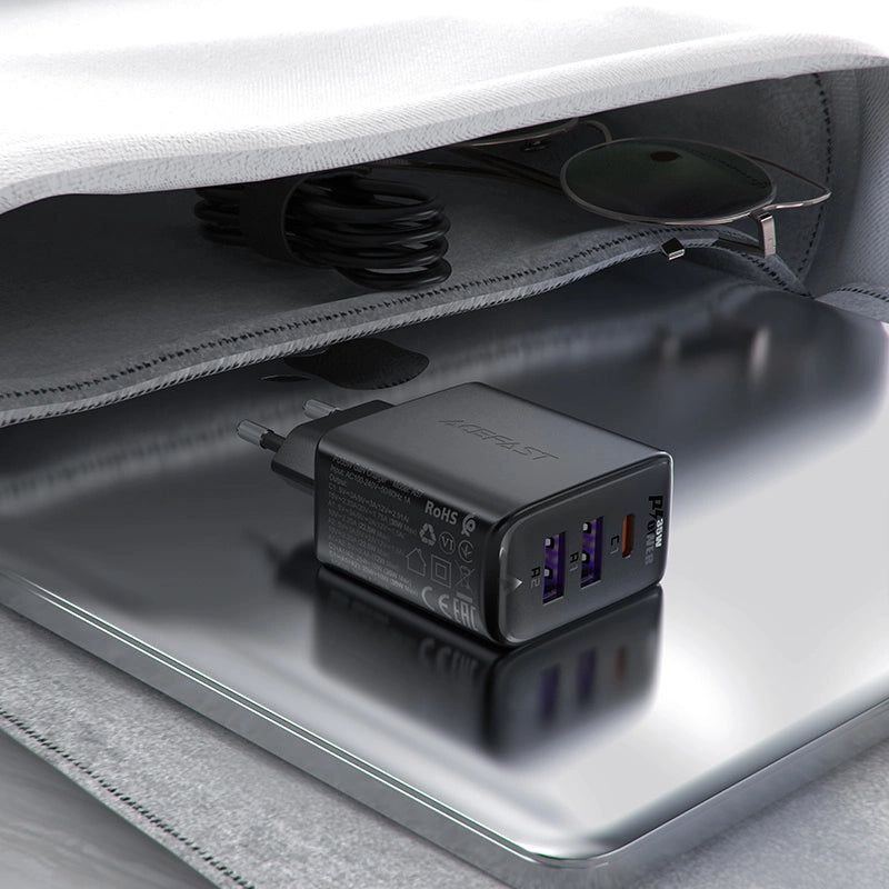 Acefast A57 PD 35W GaN charger 2 x USB-A + USB-C with 3 ports - black_5