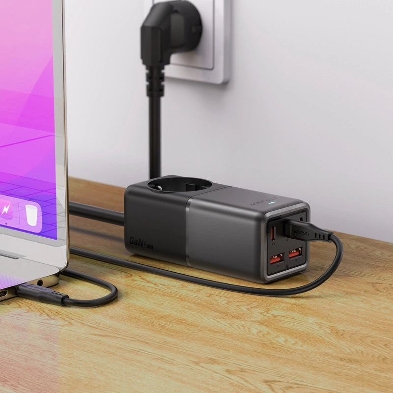 Acefast Z2 GaN 75W PD desktop charger 3x USB-C 2x USB-A - black and gray_5