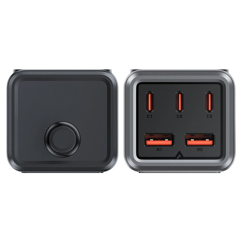 Acefast Z2 GaN 75W PD desktop charger 3x USB-C 2x USB-A - black and gray_10