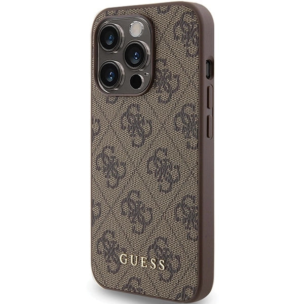 Guess 4G Metal Gold Logo case for iPhone 15 Pro - brown_1