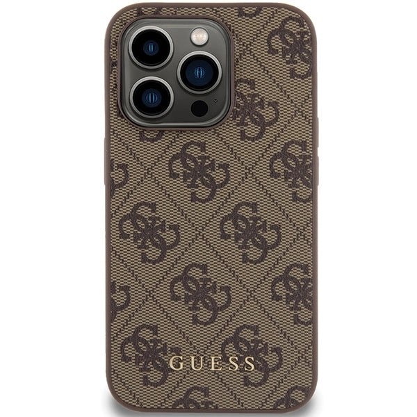 Guess 4G Metal Gold Logo case for iPhone 15 Pro - brown_2