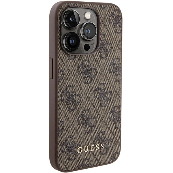Guess 4G Metal Gold Logo case for iPhone 15 Pro - brown_3
