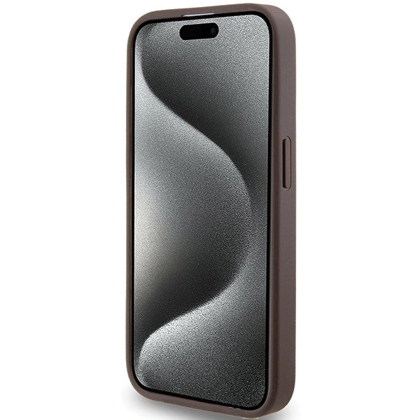Guess 4G Metal Gold Logo case for iPhone 15 Pro - brown_4