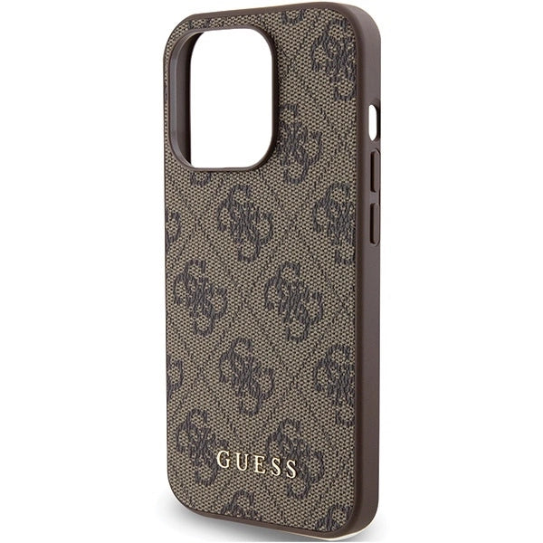 Guess 4G Metal Gold Logo case for iPhone 15 Pro - brown_5