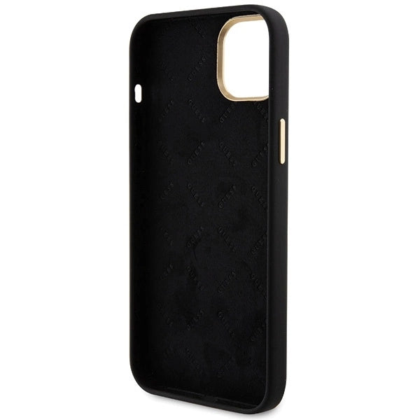Guess Silicone Logo Strass 4G Case for iPhone 15 - Black_6