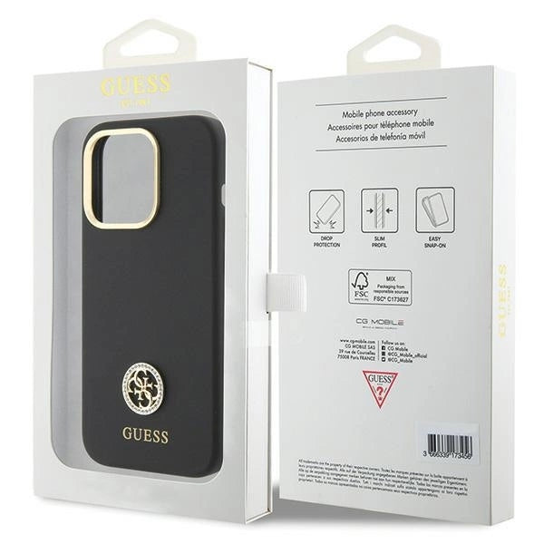 Guess Silicone Logo Strass 4G case for iPhone 15 Pro Max - black_7