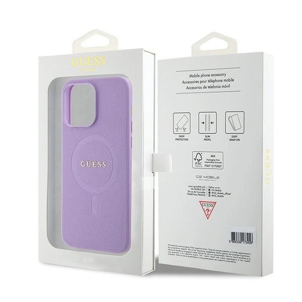 Guess Saffiano MagSafe case for iPhone 15 Pro - purple_7