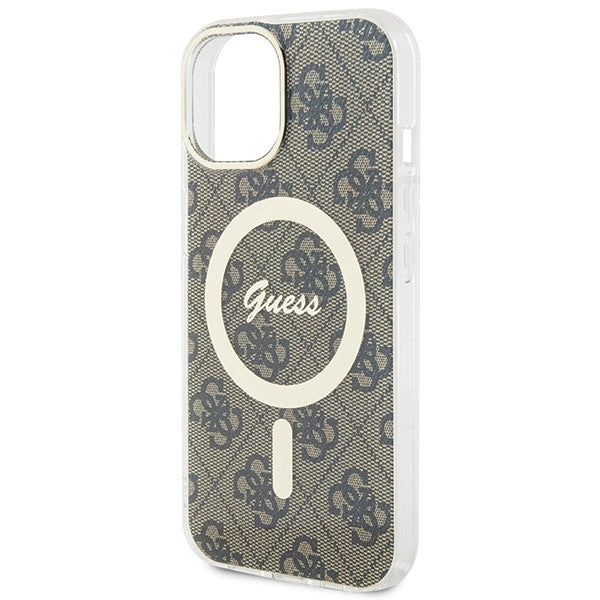 Guess IML 4G MagSafe iPhone 15 Plus Case - Brown_5