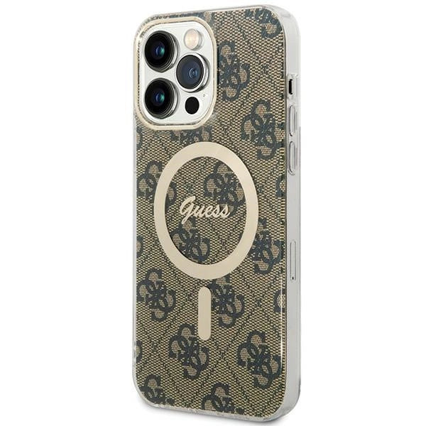 Guess IML 4G MagSafe Case for iPhone 15 Pro Max - Brown_0