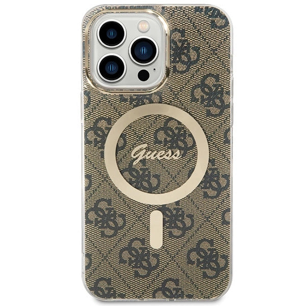 Guess IML 4G MagSafe Case for iPhone 15 Pro Max - Brown_1