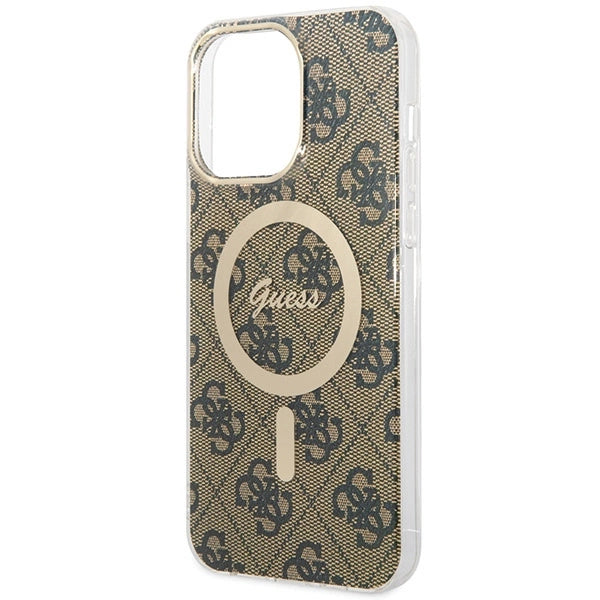 Guess IML 4G MagSafe Case for iPhone 15 Pro Max - Brown_4