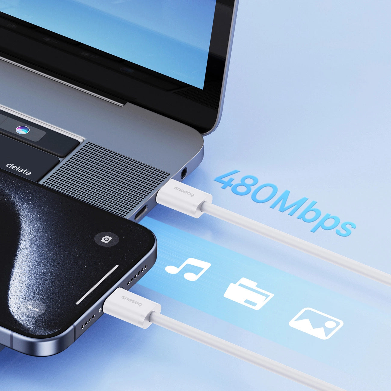 Baseus Superior Series ll USB-C - USB-C 30W 480Mb/s cable 1m - white_9