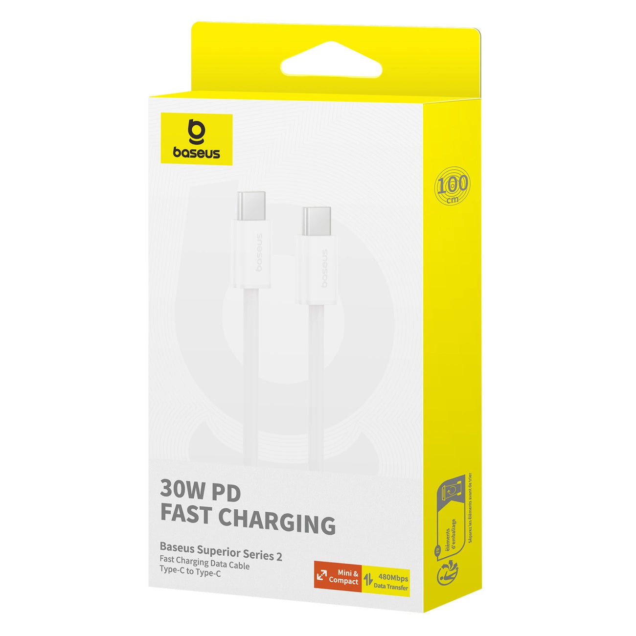 Baseus Superior Series ll USB-C - USB-C 30W 480Mb/s cable 1m - white_4