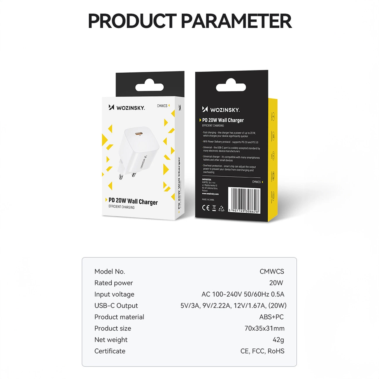 Wozinsky CMWCS USB-C PD 20W wall charger - white_3