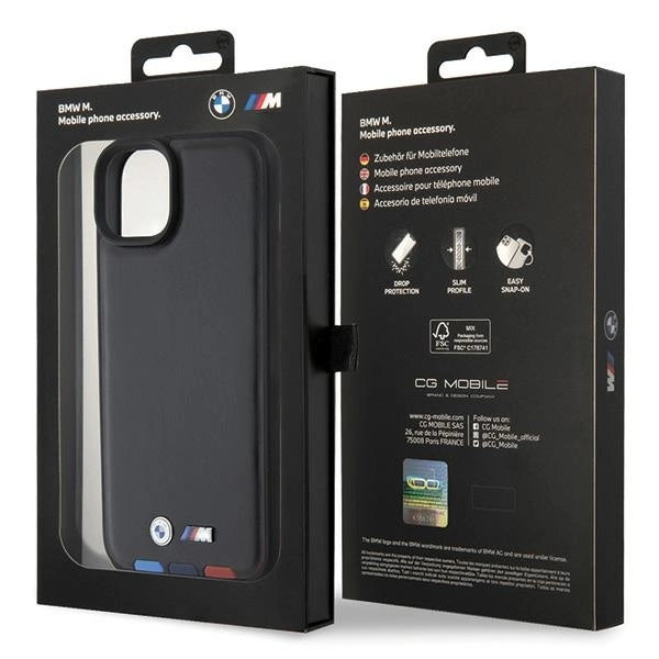 BMW BMHCP15M22PTDK iPhone 15 Plus 6.7" black/black Leather Stamp Tricolor_7