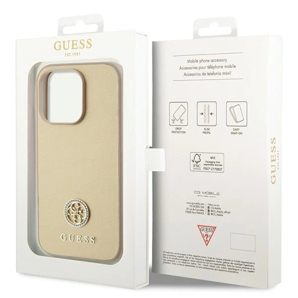 Guess GUHCP15LPS4DGPD iPhone 15 Pro 6.1" gold/gold hardcase Strass Metal Logo_7