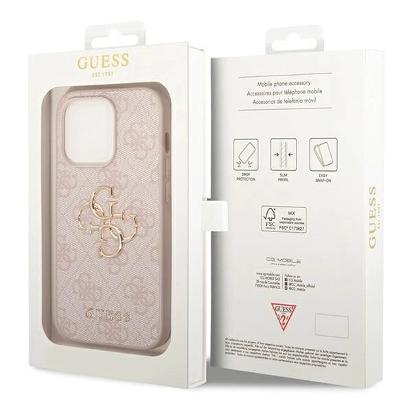 Guess GUHCP15X4GMGPI iPhone 15 Pro Max 6.7" pink/pink hardcase 4G Big Metal Logo_7
