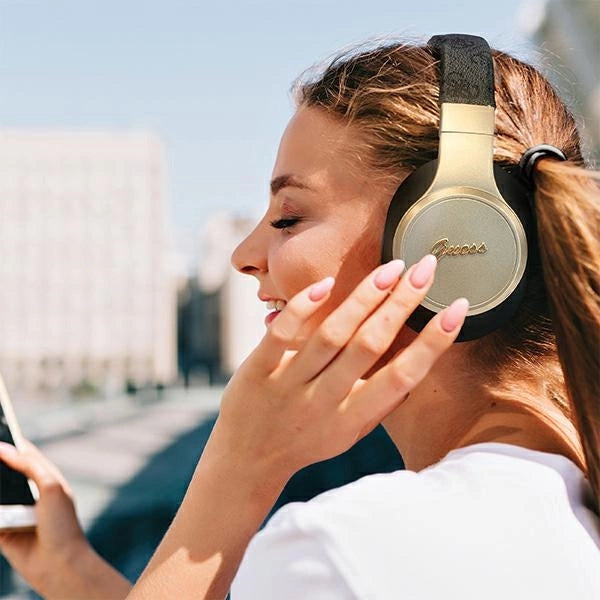 Guess Bluetooth on-ear headphones GUBH604GEMK black/black 4G Script_3